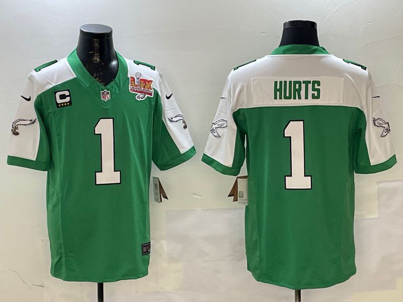 Men Philadelphia Eagles #1 Hurts Green Thanksgiving three generations 2025 Nike Limited NFL Jersey style 4->philadelphia eagles->NFL Jersey